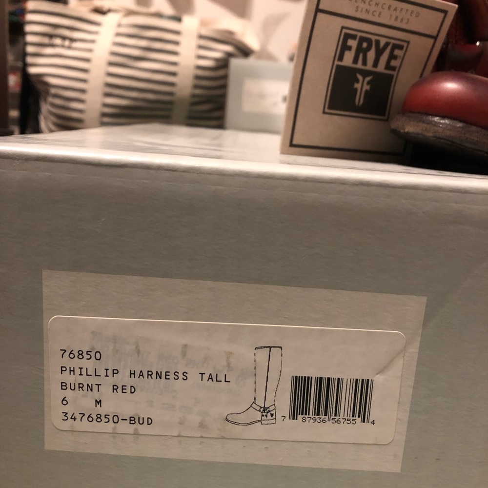 Frye Phillip Harness Tall Burnt Red - Picture 6 of 8